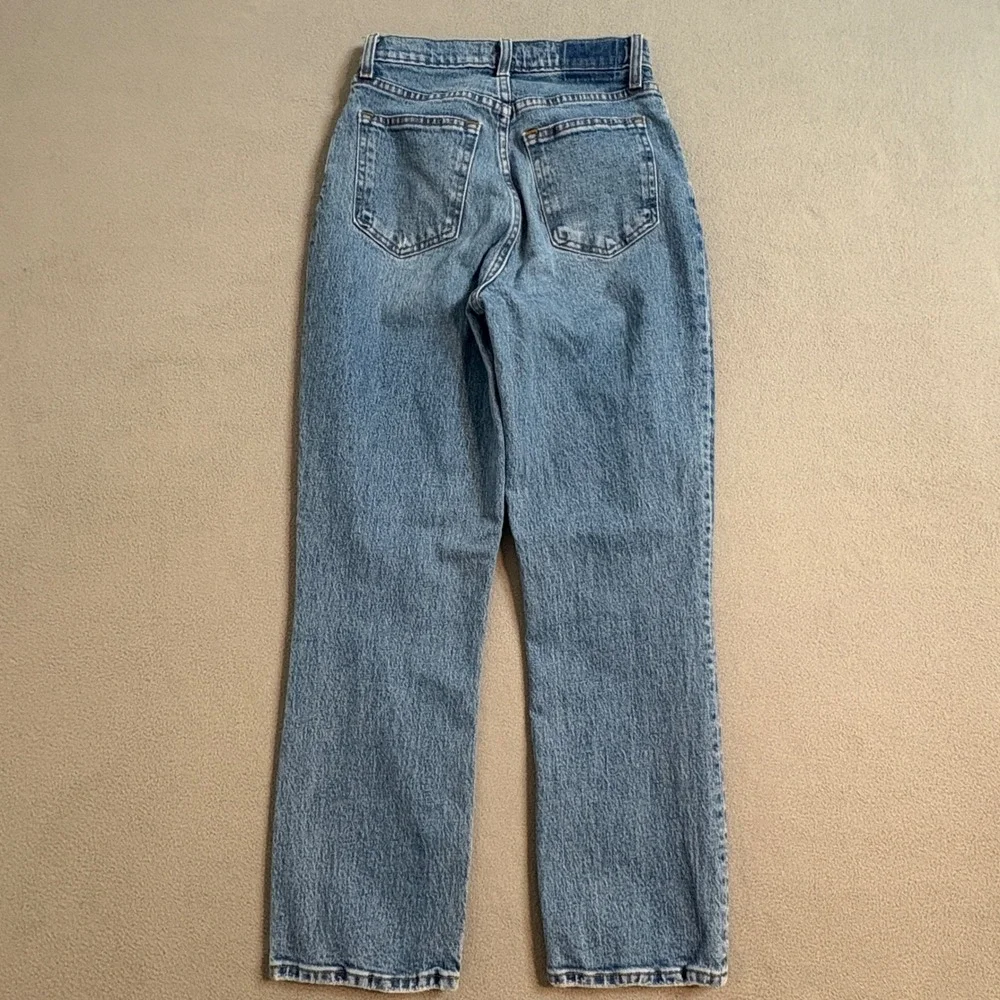 Abercrombie & Fitch Curve Love 90s Straight Ultra High Rise Jeans 25/0XS Light - Picture 2 of 9
